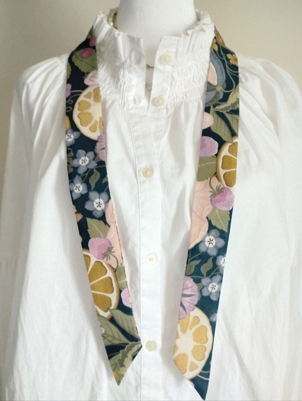Liberty Art Fabric Tana Lawn Super Skinny Scarf Jillie Colorful Botanical Floral - Picture 5 of 10